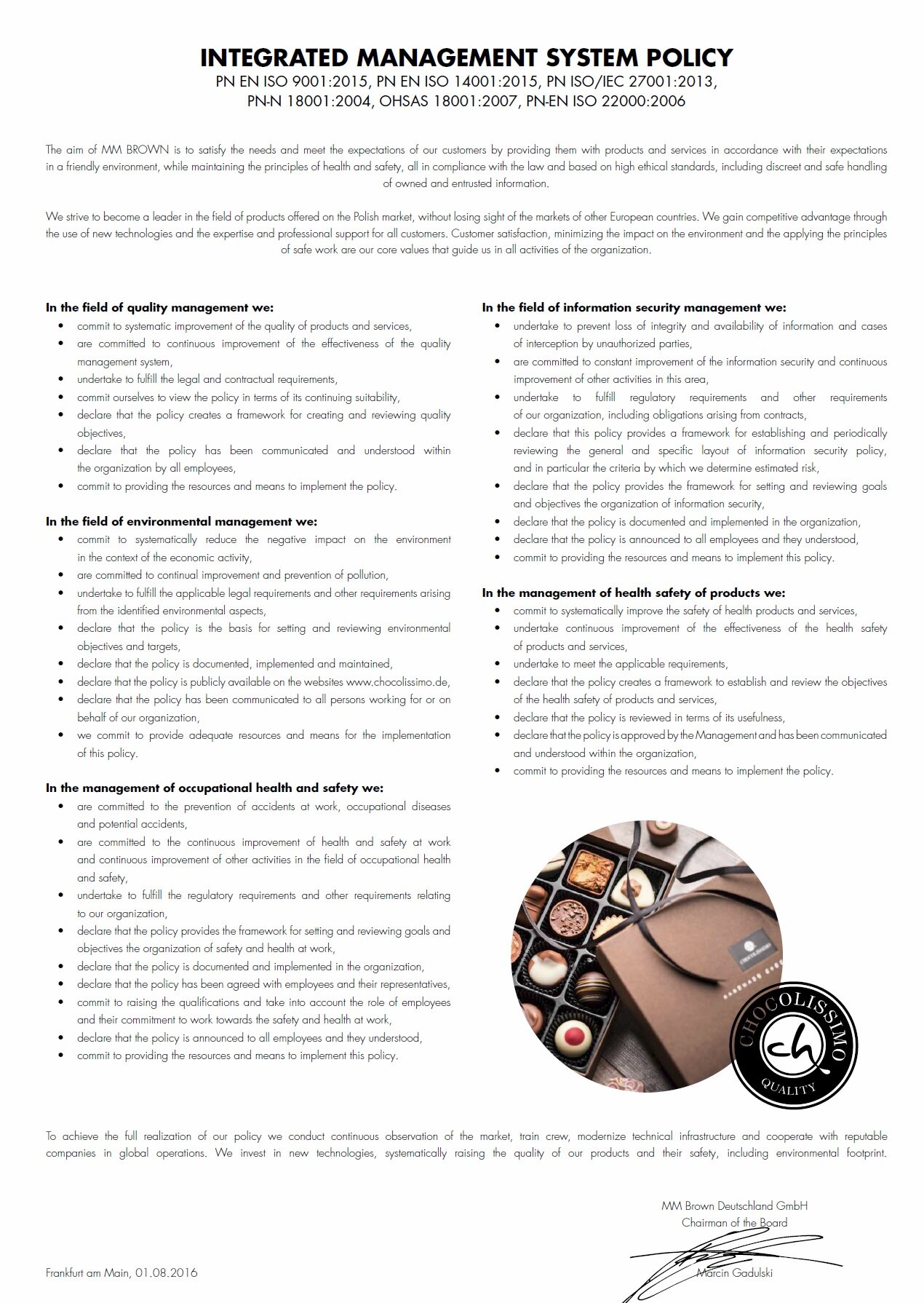 Integrated System Management Policy