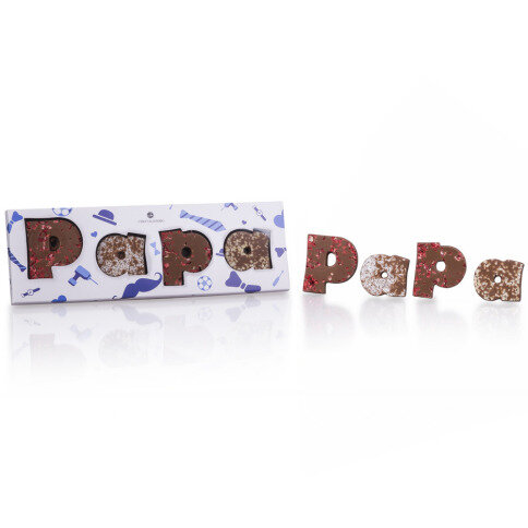Papa Buchstaben aus Vollmilchschokolade