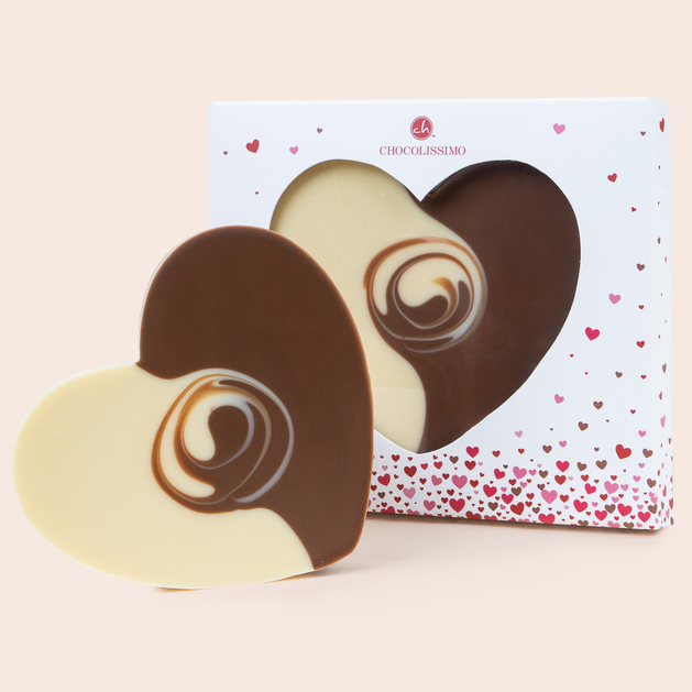 ChocoHerz Duett - Tafel aus wei&szlig;er und Zartbitterschokolade