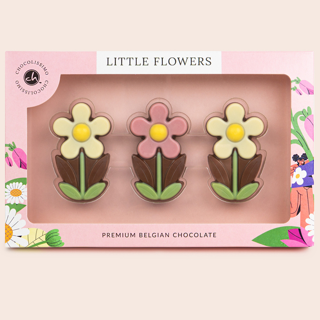 3 Little Daisy - 3 Blumen aus Schokolade