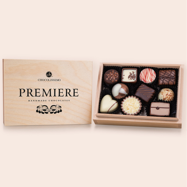 Premiere Mini - 10 handgefertigte Pralinen mit und ohne Alkohol