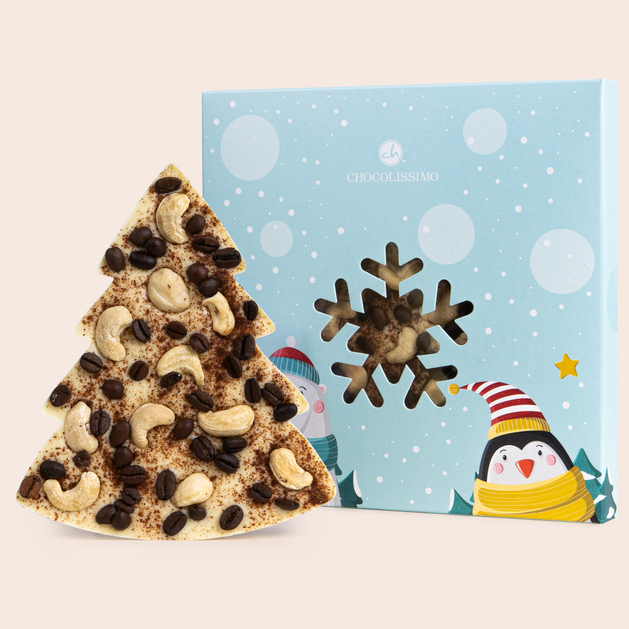ChocoTannenbaum mit Kaffeebohnen, Cashewkernen, Zimt