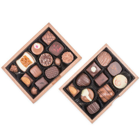 Chocolaterie - Liebe - 20 Pralinen im Holzkästchen mit Gravur