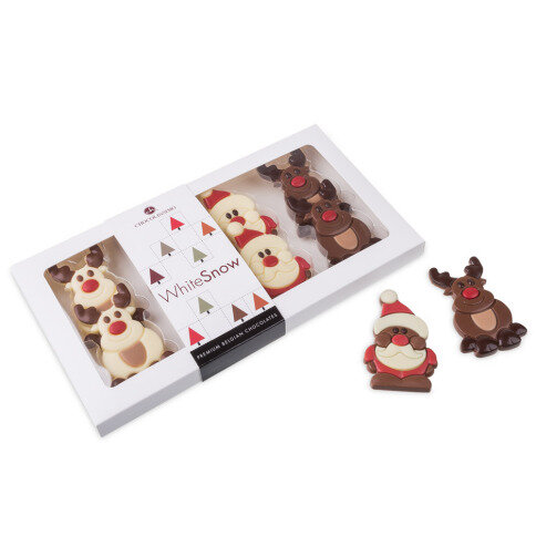 Santas & Reindeer - 8 Schoko-Täfelchen zu Weihnachten