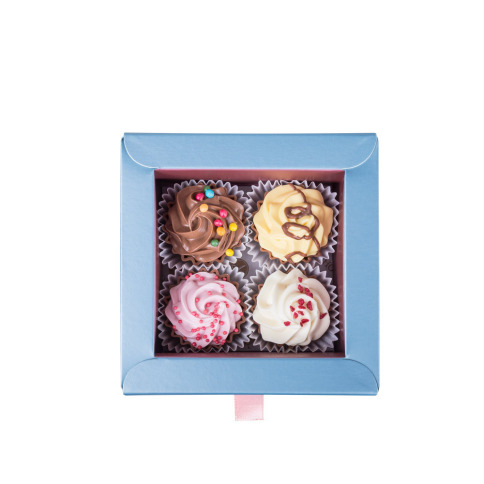 4 American Cupcakes - Geburtstag - 4 Cupcake-Pralinen mit Geburtstagsgruß