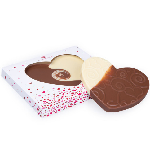 ChocoHerz Duett - Tafel aus weißer und Zartbitterschokolade