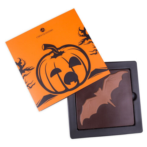 ChocoQuadrat 'Fledermaus' - Schokoladentafel zu Halloween