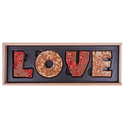LOVE - Schokoladenbuchstaben Vollmilch