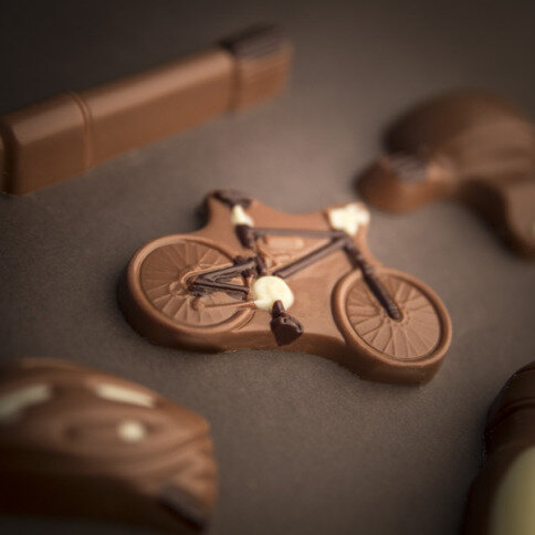 Schoko-Fahrräder - 5 Figuren aus Vollmilchschokolade
