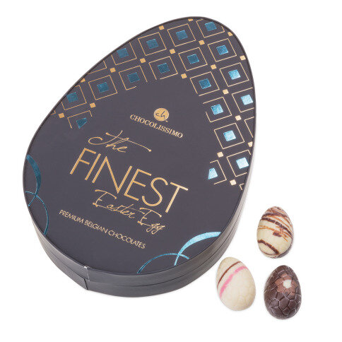 The Finest Easter Egg - Blue Mini - eiförmige Schachtel mit 11 Osterei-Pralinen