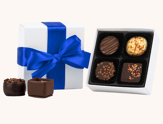 einzigartige merkmale des montagspralinen-sets mit schleifenbindung