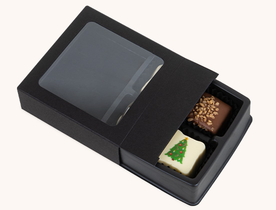 Set mit 4 Pralinen für Weihnachten mit persönlicher Widmung