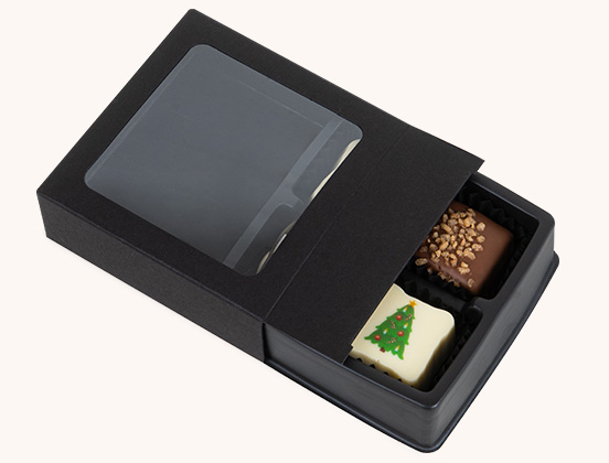 Set mit 4 Pralinen f&uuml;r Weihnachten mit pers&ouml;nlicher Widmung