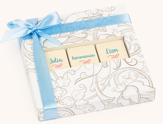 Einzigartige Merkmale des bedruckten Pralinen-Sets zur 1. Heiligen Kommunion