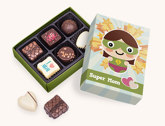 Einzigartige Merkmale des Muttertags-Pralinen-Sets mit personalisierter Praline