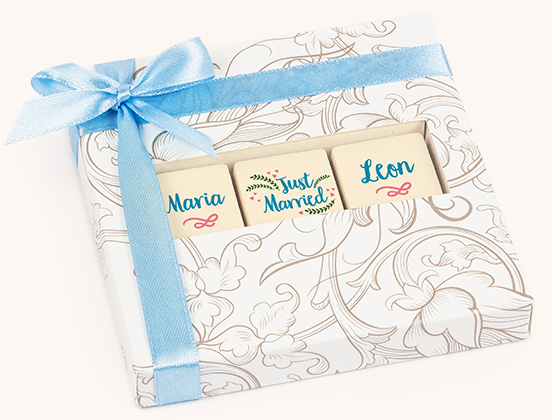 Einzigartige Eigenschaften von 3 Hochzeitsschokoladen mit Personalisierung