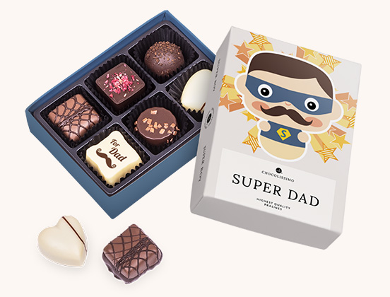 Einzigartige Merkmale des Pralinensets zum Vatertag mit personalisierter Praline