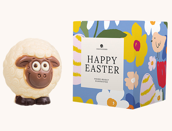 Einzigartige Merkmale des weißen Schokoladenschafs für Ostern