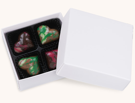 Einzigartige Merkmale der herzförmigen Pralinen