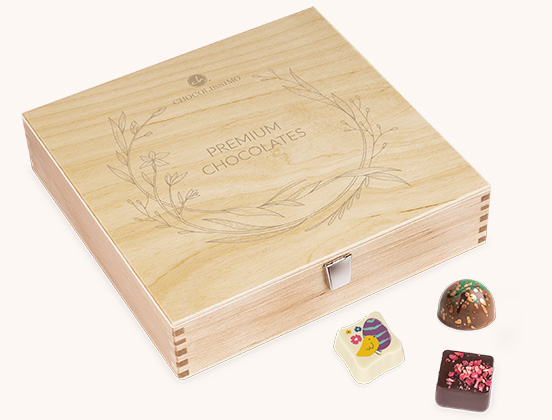 Einzigartige Merkmale des Holzk&auml;stchens mit Gravur f&uuml;r Osterpralinen