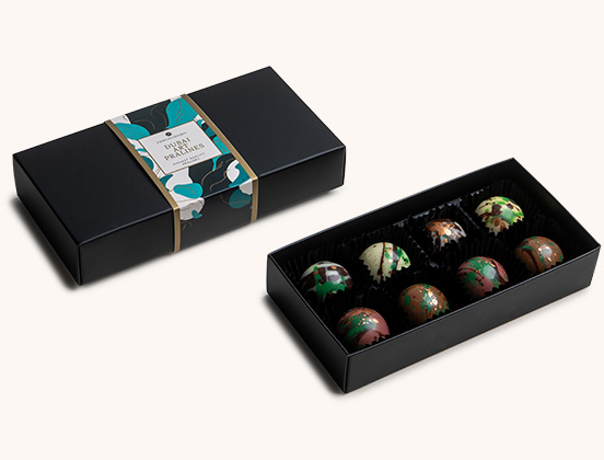 Einzigartige Merkmale von 8 Dubai-Pralinen