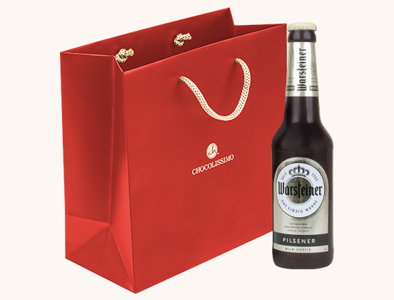 Einzigartige Eigenschaften von Schokoladenbier in einer dekorativen Valentinstagstüte