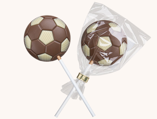 Einzigartige Merkmale der Schokoladenkugel in Form eines Lutschers