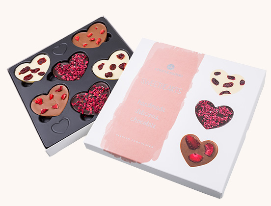 Besondere Merkmale der Schokoladenherzen mit Valentinstags-Extras