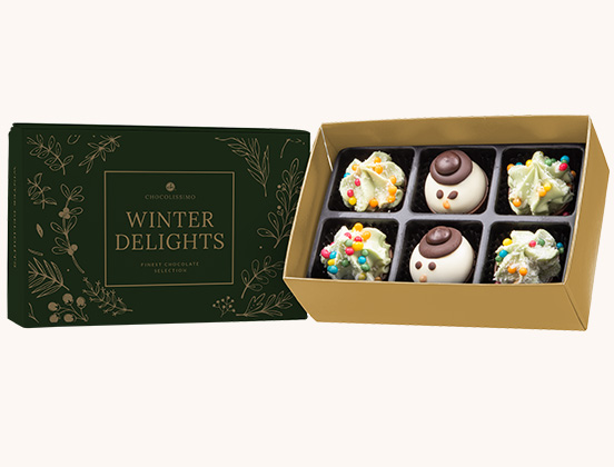 Die Besonderheiten der Schokoladenpralinen zu Weihnachten in der grünen Schachtel