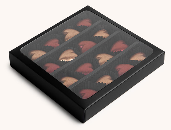 Einzigartige Eigenschaften von 4 Herzpralinen mit Karamellf&uuml;llung