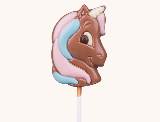 Einzigartige Eigenschaften des Schokoladen-Einhorn-Lutschers