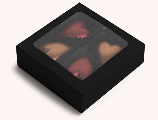 Einzigartige Eigenschaften von 4 Herzpralinen mit Karamellf&uuml;llung