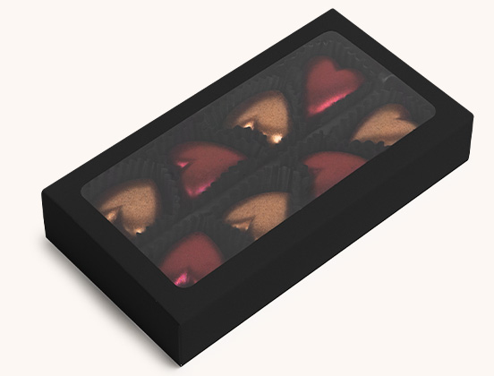 Einzigartige Eigenschaften von 8 Pralinen in Herzform mit Karamellf&uuml;llung