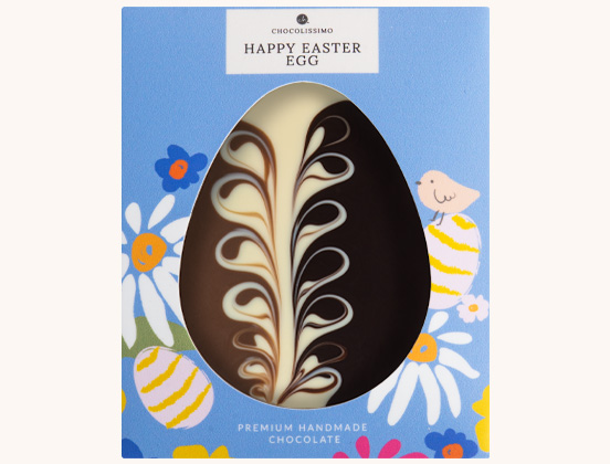 Einzigartige Merkmale des flachen Oster-Schokoladeneis aus drei Sorten belgischer Schokolade