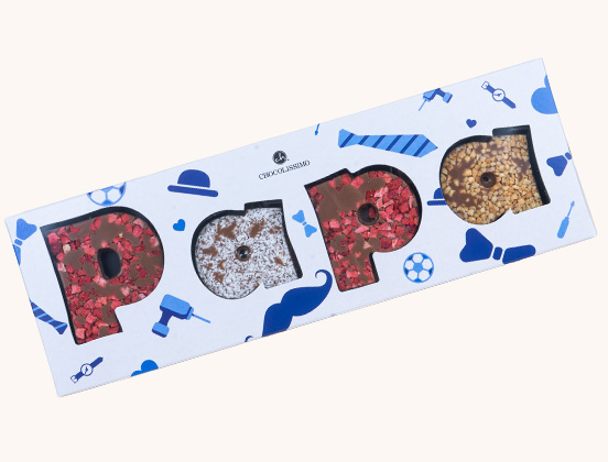Einzigartige Eigenschaften des papa's chocolate Schriftzuges zum Vatertag