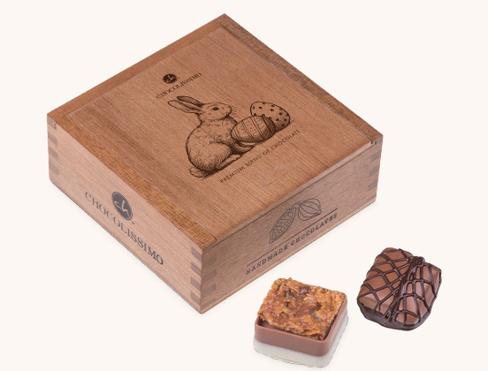 Einzigartige Eigenschaften der Holzkiste mit Gravur für Schokoladenpralinen zu Ostern