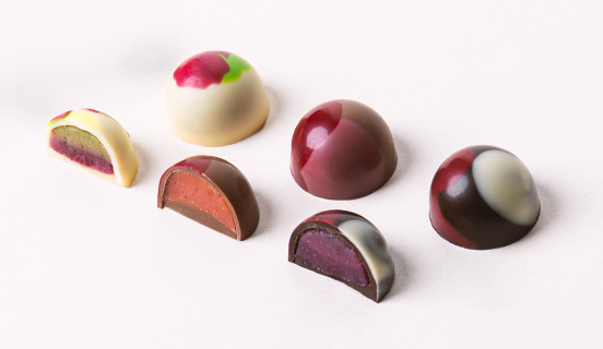 16 Schokoladenpralinen mit erfrischenden Geschmacksrichtungen