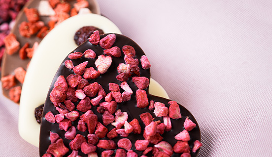 Schokoladenherzen mit Extras