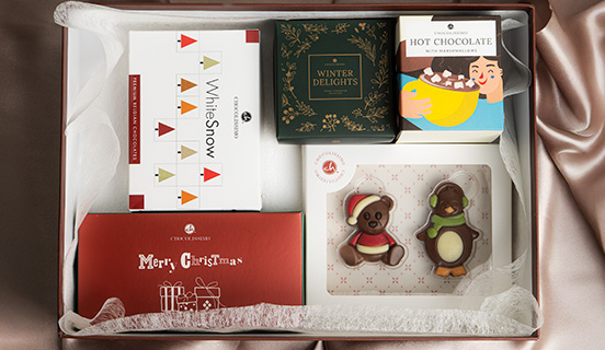 Inhalt des Weihnachtsschokoladensets für Kinder zu Weihnachten