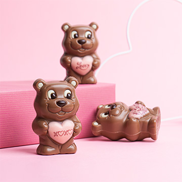 Schokoladen-B&auml;r als Valentinstagsgeschenk