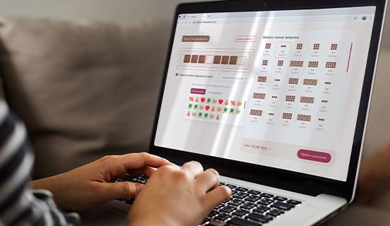 Optionale Personalisierung des Schokoladen-Telegramms