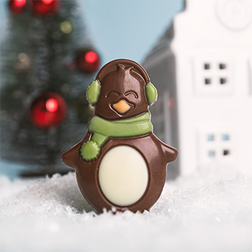 Bärchen und Pinguin aus Schokolade