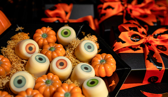 Gruselige belgische Schokoladenpralinen für Halloween