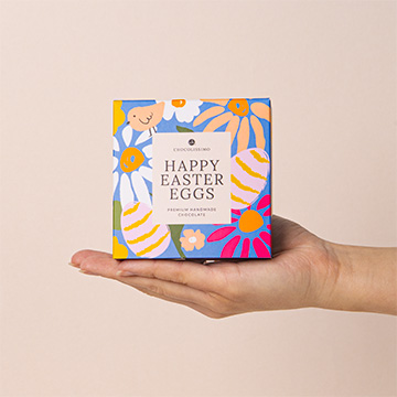 4 Pralinen in Oster-Ei-Form aus belgischer Schokolade