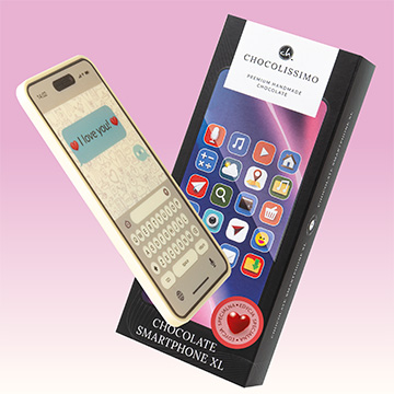 Schokoladen-Smartphone zum Valentinstag I Love You