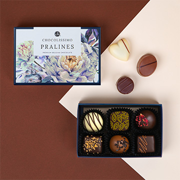 Verpackung der Flower Delights 6 Pralinen