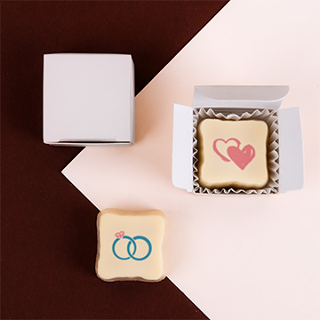 Praline mit essbarem Aufdruck