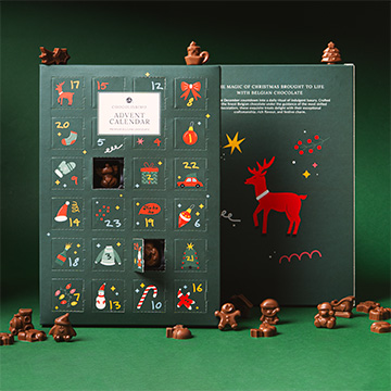 Weihnachtsfiguren aus belgischer Schokolade im Adventskalender