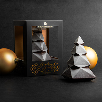 Weihnachtsbaum aus Zartbitterschokolade