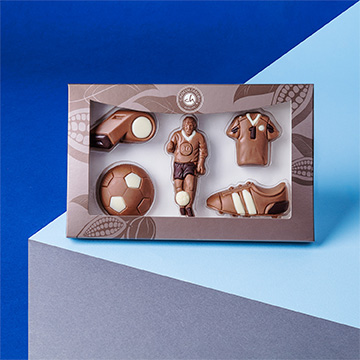 Fußball-Set aus belgischer Schokolade